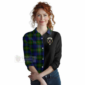 Jamieson Tartan Women's Casual Shirt with Family Crest and Half Of Me Style Female - Tartan Vibes Clothing