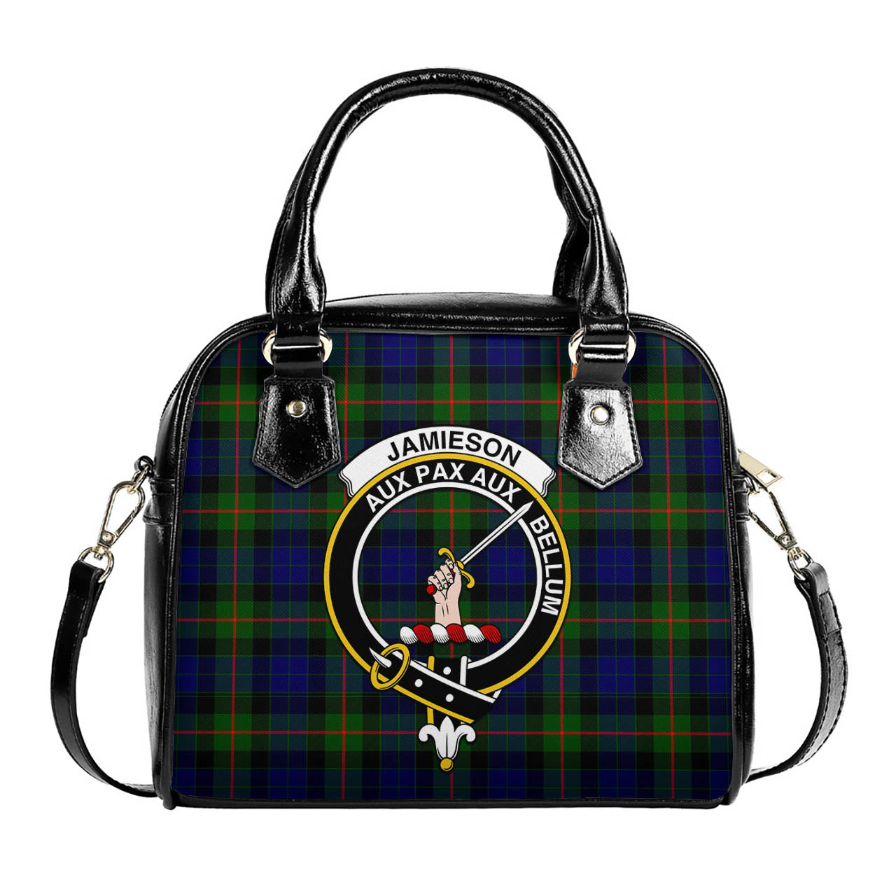 Jamieson Tartan Shoulder Handbags with Family Crest One Size 6*25*22 cm - Tartanvibesclothing