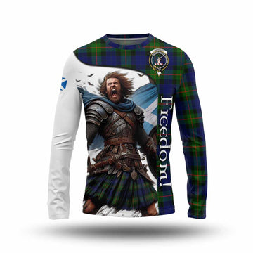 Tartan Vibes Clothing Jamieson Crest Tartan Long Sleeve T-Shirt Inspired by the Freedom of Scottish Warrior