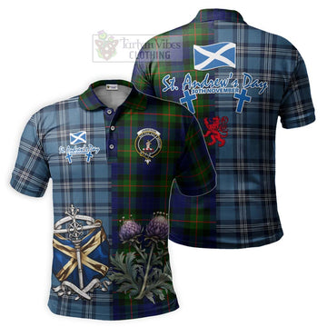 Jamieson Tartan Polo Shirt Happy St. Andrew's Day Half Tartan Style Kid - Tartan Vibes Clothing