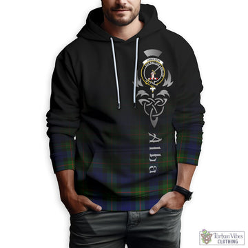 Jamieson Tartan Hoodie Featuring Alba Gu Brath Family Crest Celtic Inspired Zip Hoodie - Tartan Vibes Clothing