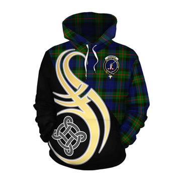 Jamieson Tartan Cotton Hoodie with Family Crest and Celtic Symbol Style Pullover Hoodie XS - Tartan Vibes Clothing