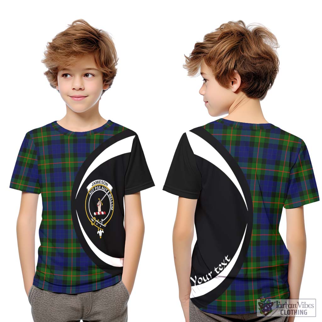 Jamieson Tartan Kid T-Shirt with Family Crest Circle Style Youth XL Size14 - Tartan Vibes Clothing