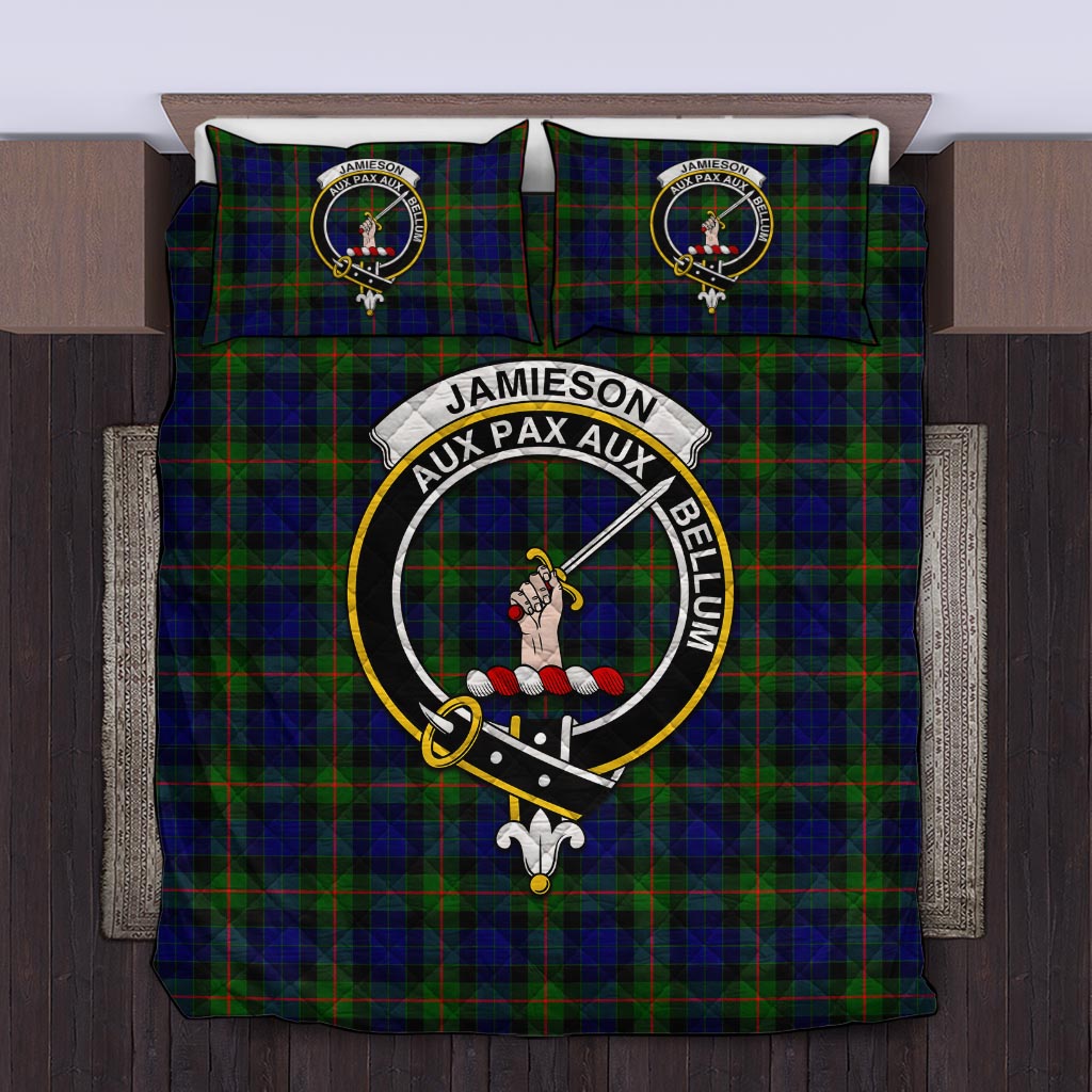 Jamieson Tartan Quilt Bed Set with Family Crest Twin - Tartan Vibes Clothing