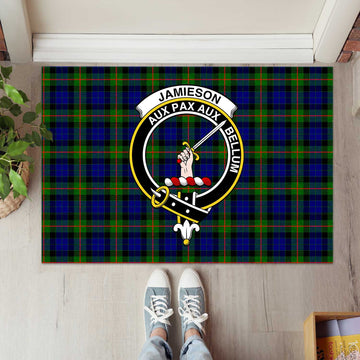 Jamieson Tartan Rubber Doormat with Family Crest