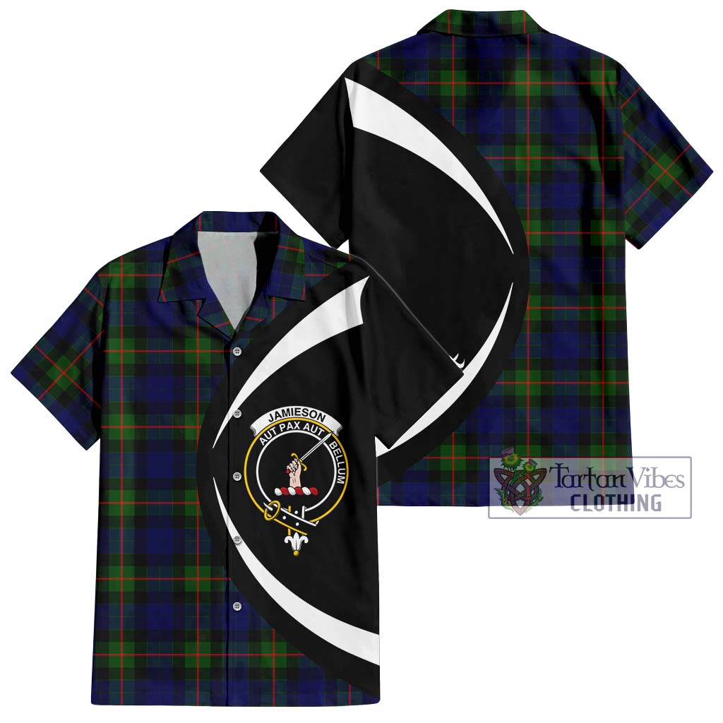 Jamieson Tartan Hawaiian Shirt with Family Crest Circle Style Kid - Tartan Vibes Clothing