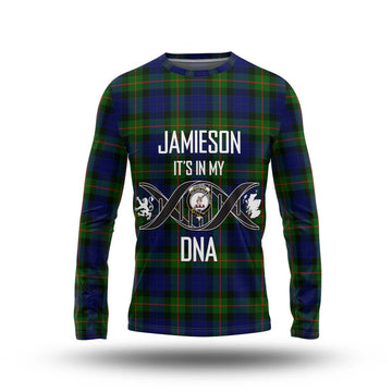 Jamieson Tartan Long Sleeve T-Shirt with Family Crest DNA In Me Style Unisex - Tartan Vibes Clothing