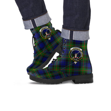 Jamieson Tartan Leather Boots with Family Crest