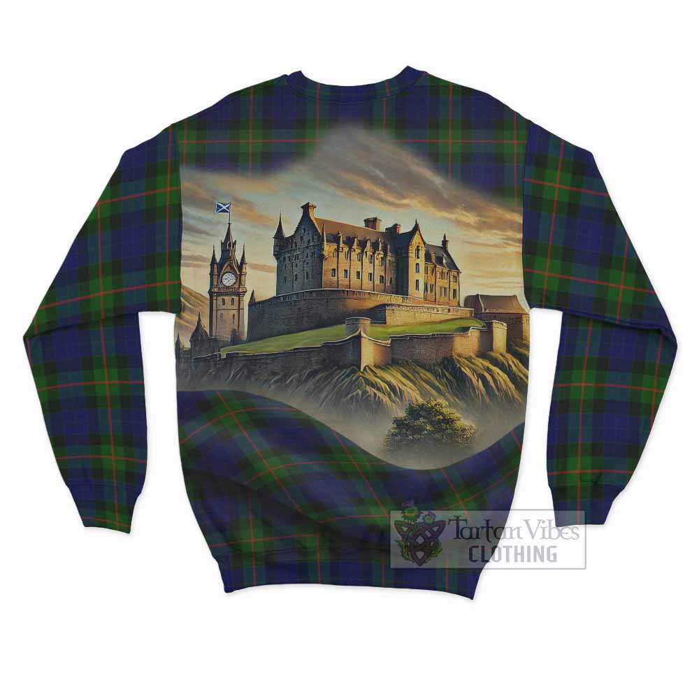 Jamieson Tartan Family Crest Sweatshirt with Scottish Ancient Castle Style - Tartan Vibes Clothing