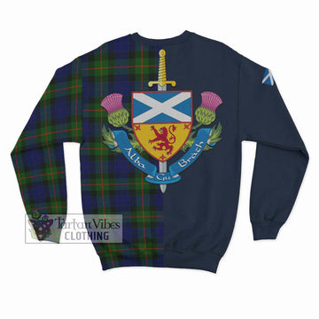 Jamieson Tartan Sweatshirt Alba with Scottish Lion Royal Arm Half Style - Tartan Vibes Clothing