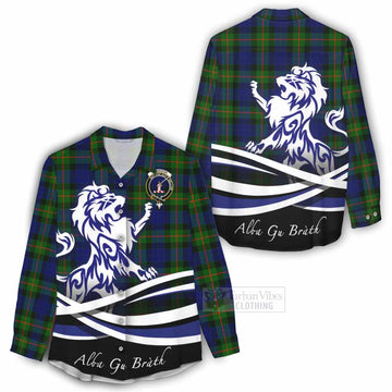 Jamieson Tartan Women's Casual Shirt with Alba Gu Brath Regal Lion Emblem - Tartan Vibes Clothing