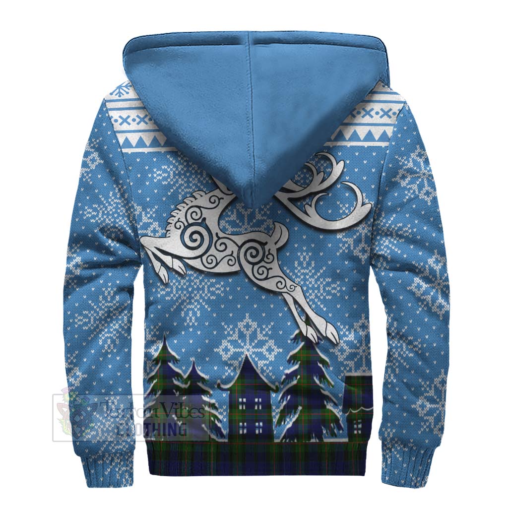 Jamieson Clan Christmas Sherpa Hoodie Celtic Reindeer Style - Tartan Vibes Clothing
