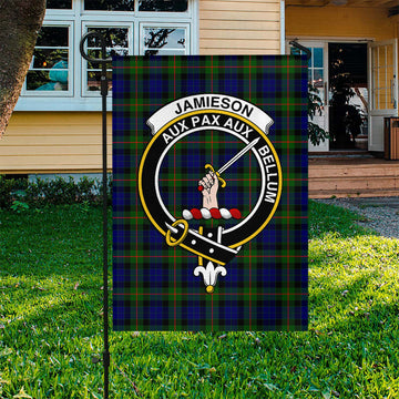 Jamieson Tartan Flag with Family Crest