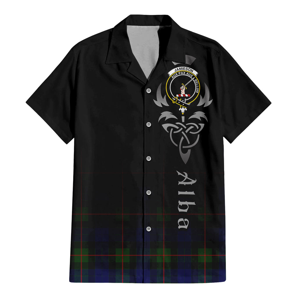 Jamieson Tartan Hawaiian Shirt Shirt Featuring Alba Gu Brath Family Crest Celtic Inspired - Tartan Vibes Clothing
