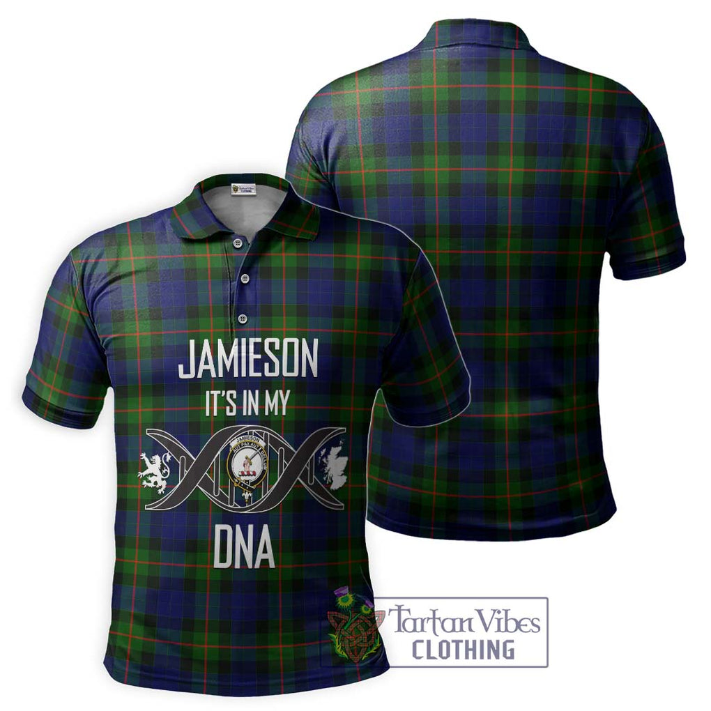 Jamieson Tartan Polo Shirt with Family Crest DNA In Me Style - Tartan Vibes Clothing