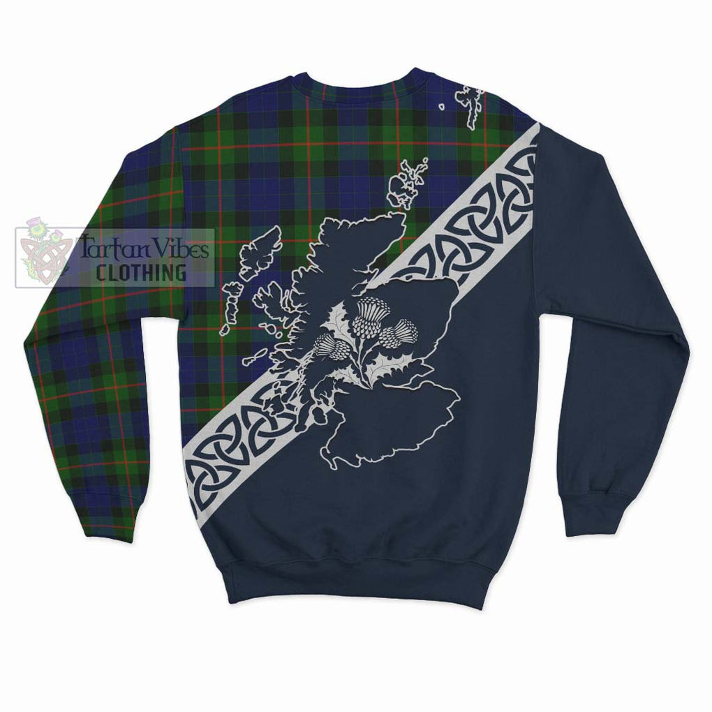 Jamieson Tartan Sweatshirt Featuring Thistle and Scotland Map - Tartan Vibes Clothing