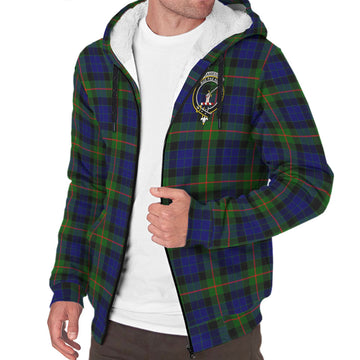 Jamieson Tartan Sherpa Hoodie with Family Crest