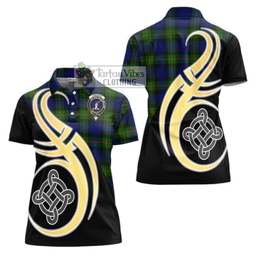 Jamieson Tartan Women's Polo Shirt with Family Crest and Celtic Symbol Style - Tartan Vibes Clothing