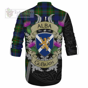 Jamieson Tartan Family Crest Ghillie Kilt Shirt Lion Rampant Royal Thistle Shield Celtic Inspired - Tartan Vibes Clothing