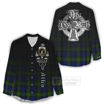 Jamieson Tartan Women's Casual Shirt Featuring Alba Gu Brath Family Crest Celtic Inspired - Tartan Vibes Clothing
