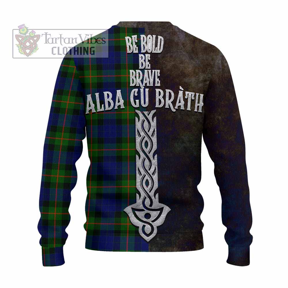 Jamieson Tartan Family Crest Knitted Sweater Alba Gu Brath Be Brave Lion Ancient Style - Tartan Vibes Clothing