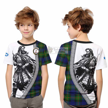 Jamieson Tartan Clan Crest Kid T-Shirt with Highlander Warrior Celtic Style - Tartan Vibes Clothing