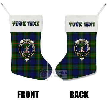 Jamieson Tartan Family Crest Christmas Stocking with Personalized Text - Tartan Vibes Clothing
