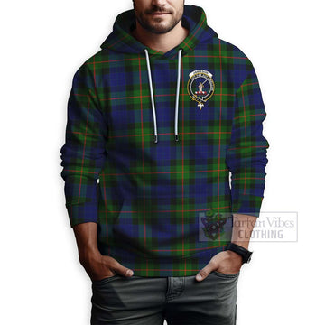 Jamieson Tartan Hoodie with Family Crest and Bearded Skull Holding Bottles of Whiskey - Tartan Vibes Clothing