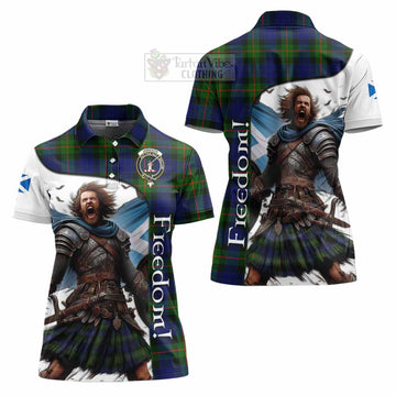 Jamieson Crest Tartan Women's Polo Shirt Inspired by the Freedom of Scottish Warrior - Tartan Vibes Clothing
