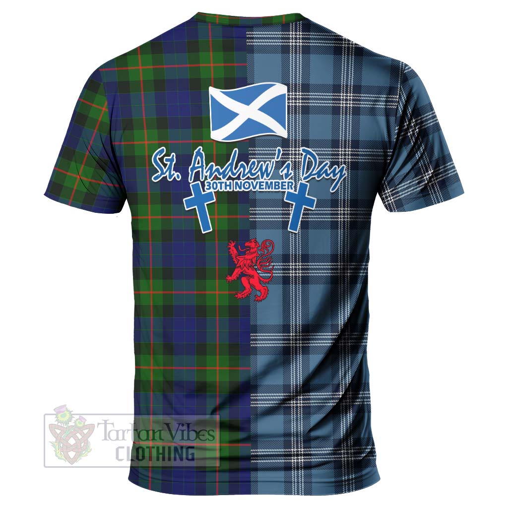 Jamieson Tartan T-Shirt Happy St. Andrew's Day Half Tartan Style - Tartan Vibes Clothing