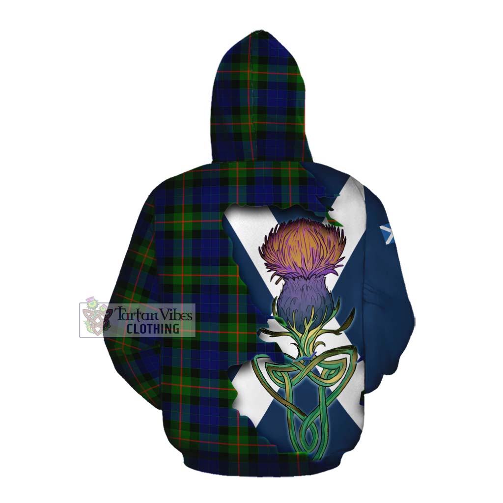 Jamieson Tartan Family Crest Cotton Hoodie Scottish Thistle Celtic Inspired Pullover Hoodie - Tartan Vibes Clothing