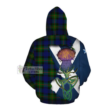 Jamieson Tartan Family Crest Cotton Hoodie Scottish Thistle Celtic Inspired Pullover Hoodie - Tartan Vibes Clothing