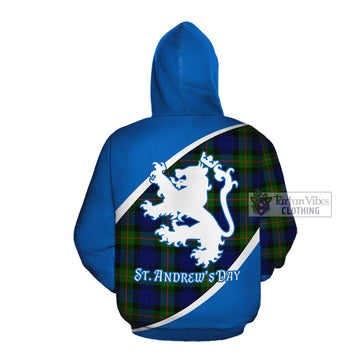 Jamieson Family Crest Tartan Cotton Hoodie Celebrate Saint Andrew's Day in Style Pullover Hoodie - Tartan Vibes Clothing