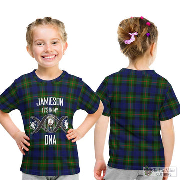 Jamieson Tartan Kid T-Shirt with Family Crest DNA In Me Style - Tartan Vibes Clothing