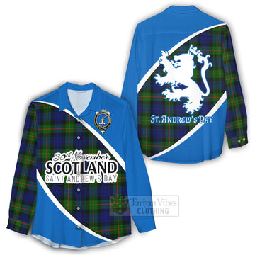 Jamieson Family Crest Tartan Women's Casual Shirt Celebrate Saint Andrew's Day in Style - Tartan Vibes Clothing