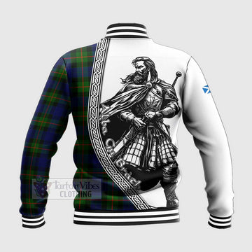 Jamieson Tartan Clan Crest Baseball Jacket with Highlander Warrior Celtic Style - Tartan Vibes Clothing