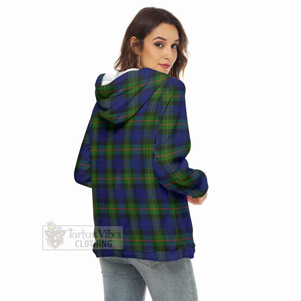 Jamieson Tartan Women's Borg Fleece Hoodie with Half Zip with Family Crest - Tartan Vibes Clothing