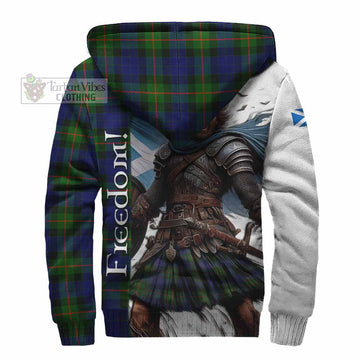Jamieson Crest Tartan Sherpa Hoodie Inspired by the Freedom of Scottish Warrior - Tartan Vibes Clothing