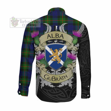 Jamieson Tartan Family Crest Long Sleeve Button Shirt Lion Rampant Royal Thistle Shield Celtic Inspired Men's Shirt - Tartan Vibes Clothing