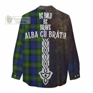 Jamieson Tartan Family Crest Women's Casual Shirt Alba Gu Brath Be Brave Lion Ancient Style - Tartan Vibes Clothing