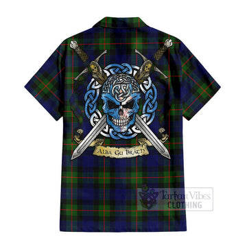 Jamieson Tartan Hawaiian Shirt with Family Crest Celtic Skull Style - Tartan Vibes Clothing