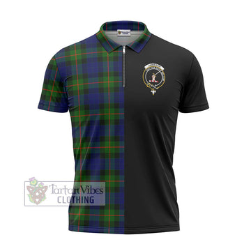 Jamieson Tartan Zipper Polo Shirt with Family Crest and Half Of Me Style - Tartan Vibes Clothing
