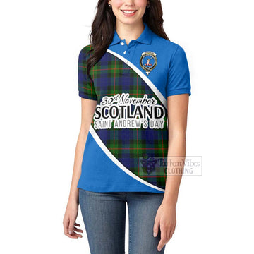Jamieson Family Crest Tartan Women's Polo Shirt Celebrate Saint Andrew's Day in Style - Tartan Vibes Clothing