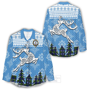 Jamieson Clan Christmas Women's Casual Shirt Celtic Reindeer Style - Tartan Vibes Clothing