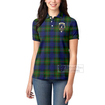 Jamieson Tartan Women's Polo Shirt with Family Crest and Bearded Skull Holding Bottles of Whiskey - Tartan Vibes Clothing
