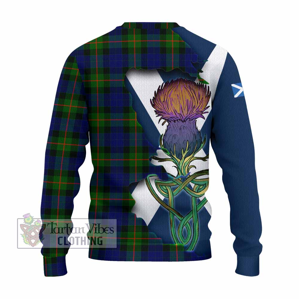 Jamieson Tartan Family Crest Knitted Sweater Scottish Thistle Celtic Inspired - Tartan Vibes Clothing