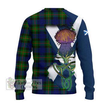 Jamieson Tartan Family Crest Knitted Sweater Scottish Thistle Celtic Inspired - Tartan Vibes Clothing