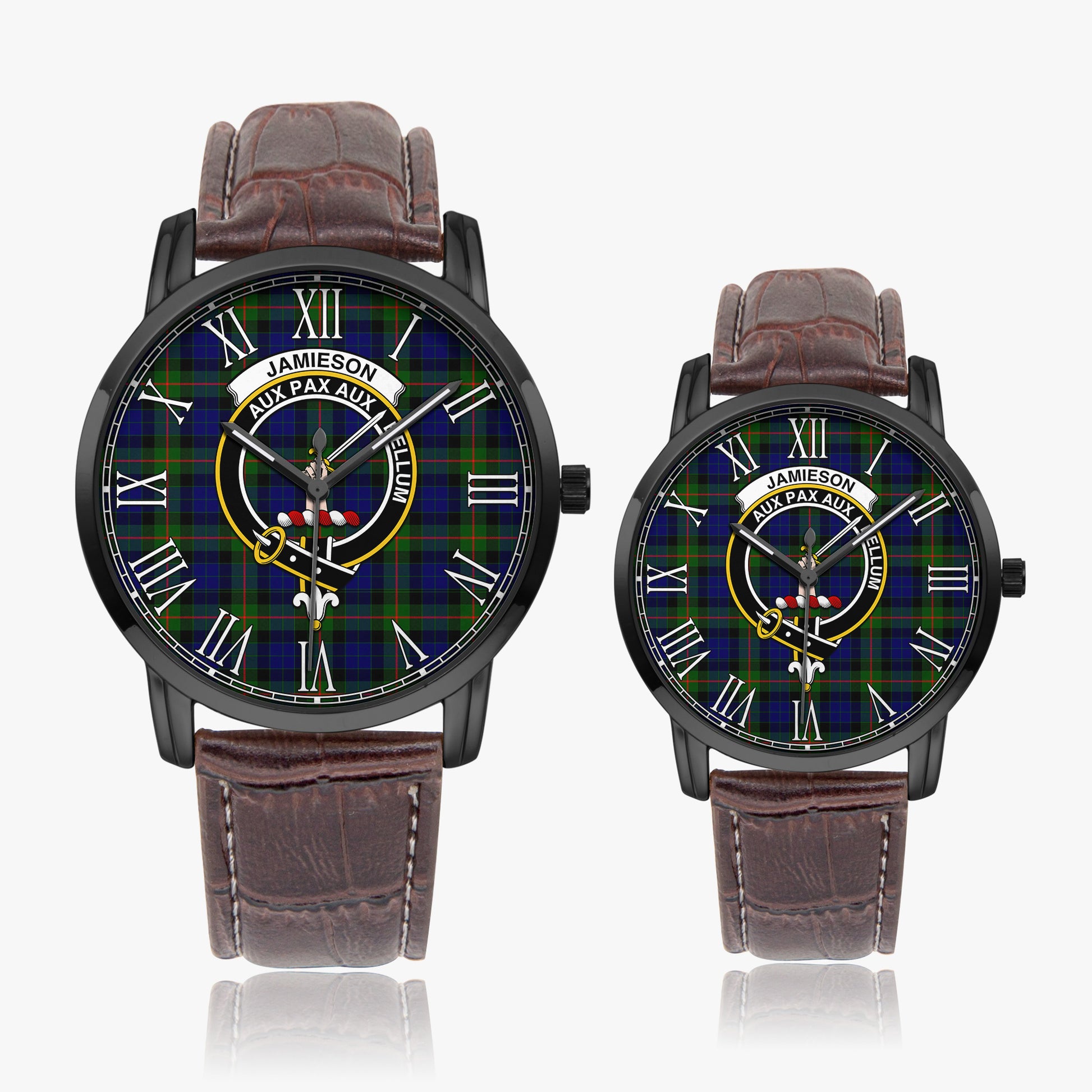 Jamieson Tartan Family Crest Leather Strap Quartz Watch - Tartan Vibes Clothing
