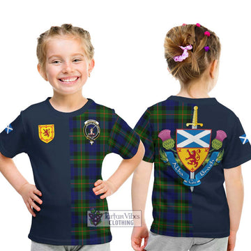 Jamieson Tartan Kid T-Shirt Alba with Scottish Lion Royal Arm Half Style - Tartan Vibes Clothing