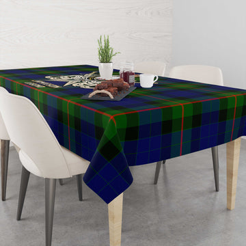 Jamieson Tartan Tablecloth with Clan Crest and the Golden Sword of Courageous Legacy